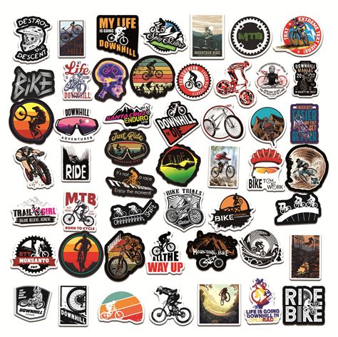 50pcs Mountain Bike Sticker Pack For Laptopwater Etsy