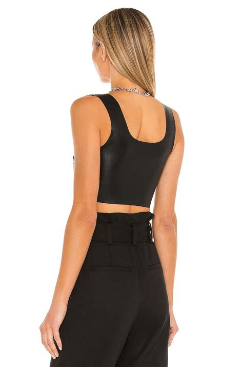 Commando Faux Leather Crop Top In Black From Leather Crop