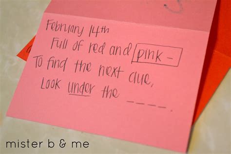 Check spelling or type a new query. mister b and me: diy: valentines scavenger hunt.