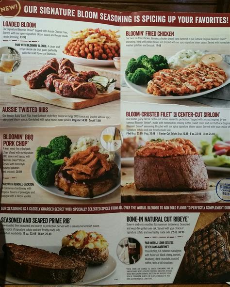 Outback Steakhouses New Bloom Ified Menu A Must Try