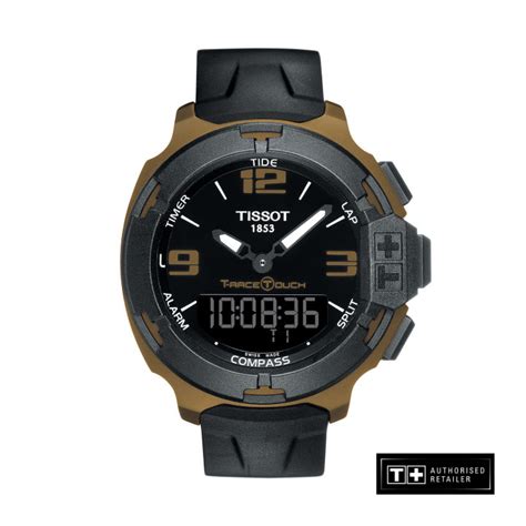 tissot t race touch men s black silicone strap and black dial quartz watch t081 420 97 057 06