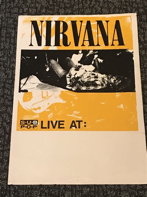 Nirvana 1990 Bleach Tour Blank Poster From February 15th Rajis Show