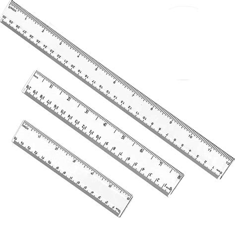 3 Pcs Clear Ruler，6 Inch15cm Plastic Transparent Straight Rulers 2