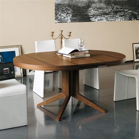 Porada Bryant Round Extending Wooden Dining Table Contemporary