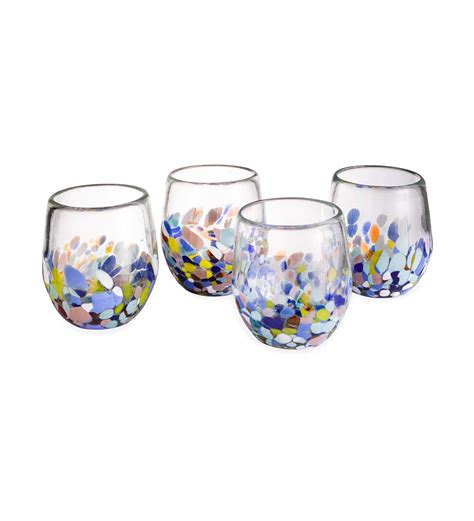 Riviera Recycled Glass 8 Ounce Stemless Wine Glasses Set Of 4 Eligible For Promotions Wind