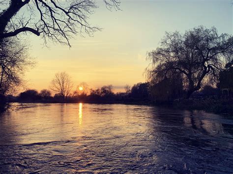 Sunset Over The River Itchen Rhampshire