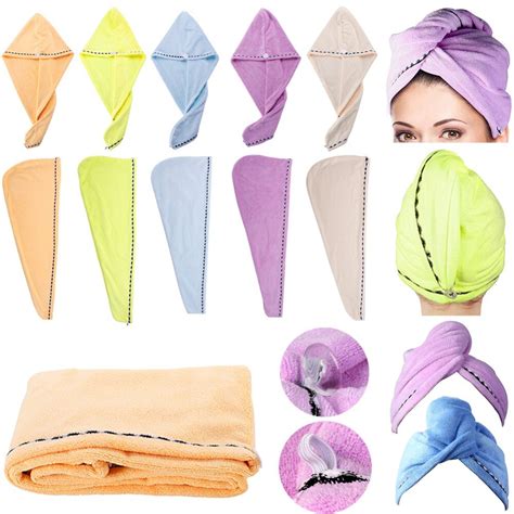 5 Pack Microfiber Hair Turban Wrap Quick Fast Drying Towel Hair Cap