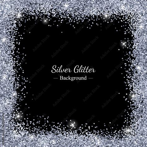Silver Glitter Border Frame Vector Stock Vector Adobe Stock