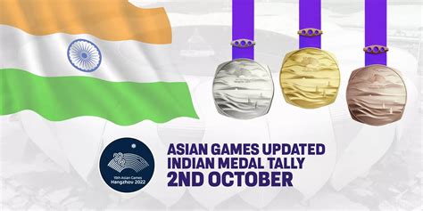 Asian Games Indias Medal Tally After Day Nd October