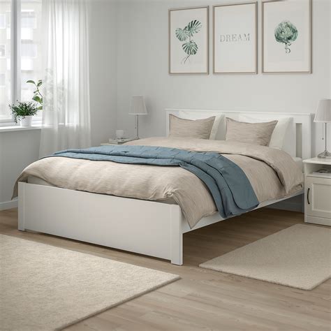 Songesand Bed Frame Without Slats White 140x200 Cm Ikea Latvija