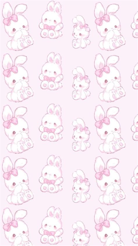Pink Bunny Kawaii Rabbit Wallpapers Wallpaper Cave