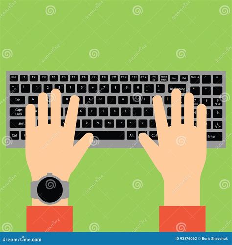 Hands Typing On Keyboard Stock Vector Illustration Of Button 93876062