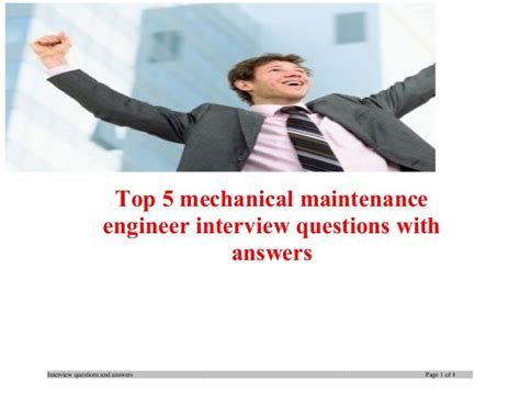 Top 5 Mechanical Maintenance Engineer Interview Questions With Answers