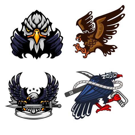 Eagle, Set of mascot logo 674092 Vector Art at Vecteezy