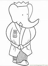 Babar Coloring Pages Printable Cartoons Color sketch template