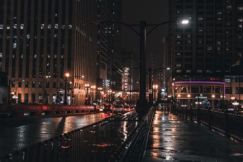 Hd Wallpaper Chicago United States Wet Dark Moody Theatre