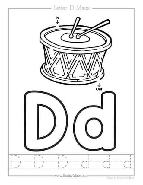 Letter D Maze Worksheet