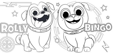 Rolly And Bingo From Puppy Dog Pals Coloring Page Puppy Coloring