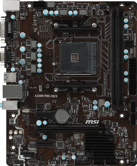 Msi A320m Pro Vds Motherboard Specifications On Motherboarddb