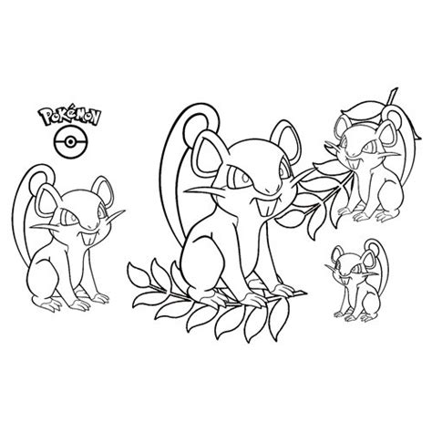 Pokemon Rattata Coloring Page 🐹 Free Online Coloring Pages 🍄
