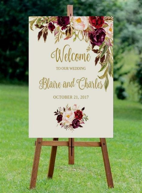 Printable Editable Welcome Wedding Ceremony Indication Design