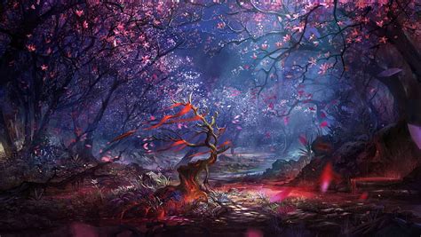 2024 🔥fantasy Landscape Colorful Scenic Trees Fantasy Hd Wallpaper
