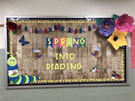 Spring Bulletin Board | Spring bulletin boards, Spring bulletin, Library bulletin boards