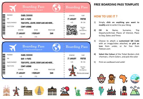 Boarding Pass Template For Ting A Surprise Trip Free Download
