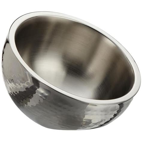 Elegance Hammered Stainless Steel Dual Angle Doublewall Serving Bowl