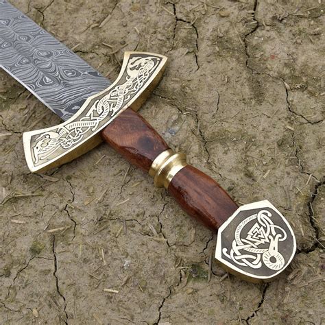 Warriors Battle Cry Damascus Steel Carolingian Viking Sword Etsy France