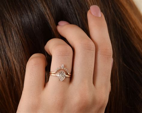 Unique Promise Rings Set For Her Simple And Dainty 14k Rose Etsy Uk