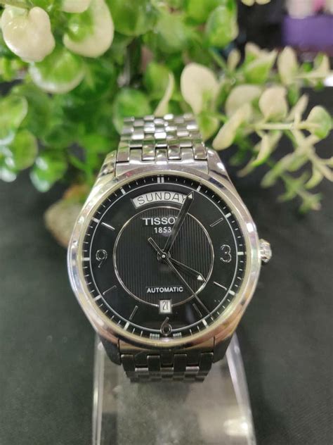 used tissot 1853 day date automatic stainless steel men s watch t038430a men s fashion watches