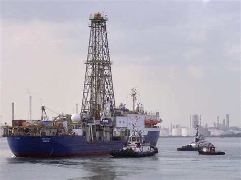 Newly Rebuilt Drillship Joides Resolution Enroute To Port Call All