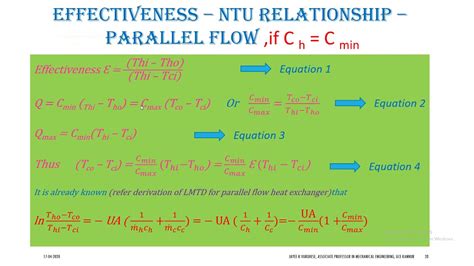 Heat Exchanger Lecture 3 Part 2 Of 3 Effectiveness NTU Relations