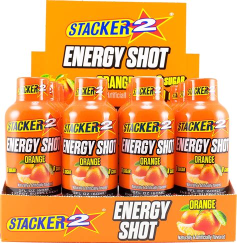Stacker 2 Energy Shots Orange Flavor 12pk 1 Grocery And Gourmet Food