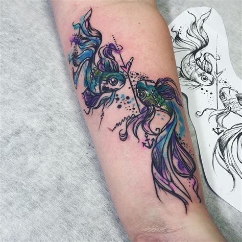 Pisces fish tattoos pisces tattoo designs koi fish tattoo watercolor fish tattoo pisces color wrist tattoos bff tattoos future tattoos sleeve tattoos inspiration tattoos pisces sketches toe. 30 Gorgeous Pisces Tattoo Designs and Ideas - [Try One In ...
