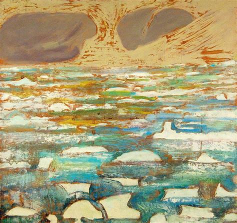 Paterson Ewen Ice Floes At Resolute Bay 1983 Acrylic On Gouged