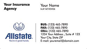 Get a quote with allstate insurance now. AllState Insurance business cards PRINTZU.COM