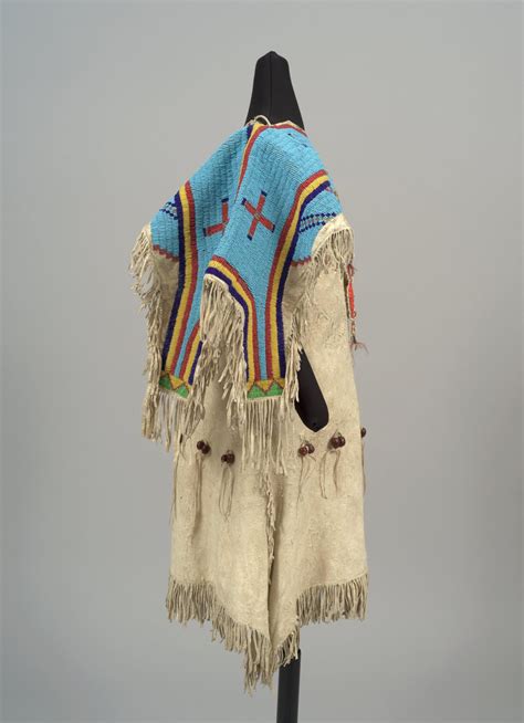 Lakota Sioux Beaded Girls Dress With Umbilical Cord Lizard Shaped Bag