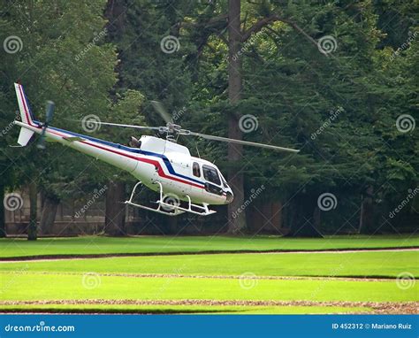 White Helicopter Stock Photo Image Of Chop Aero Landing 452312