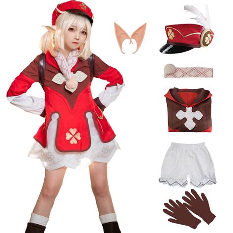 buy genshin cosplay uniform klee dress all characters cosplay outfit halloween hu tao costume