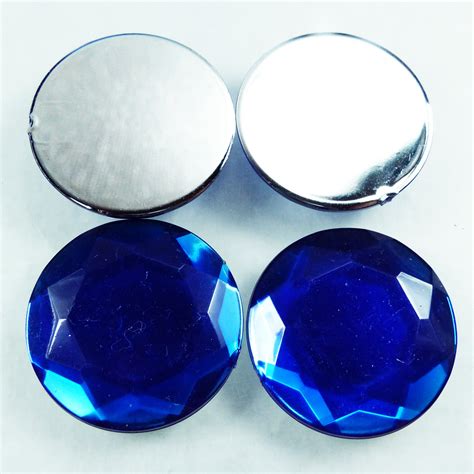 Faceted Blue Cabochon 25mm 15 Pieces Flat Back Cabochon Etsy