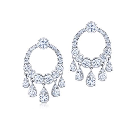 Diamond Teardrop Dangle Earrings In 18k White Gold Kwiat