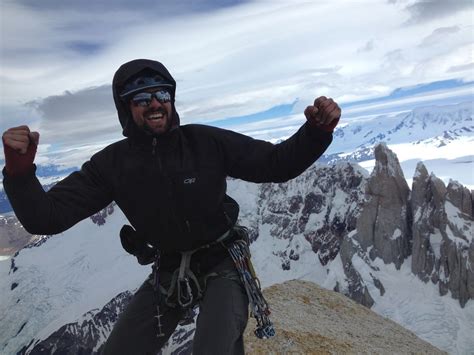 Summit Of Cerro Fitz Roy After Climbing The Afanassieff Filo Noroeste