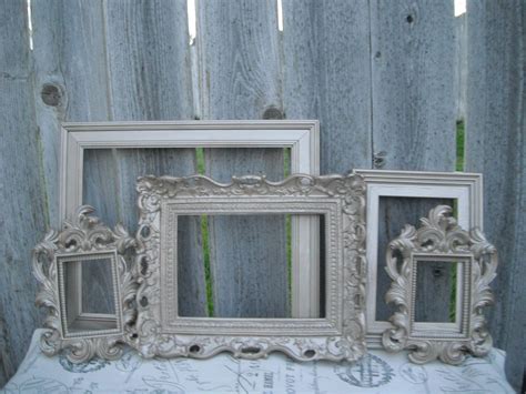 Vintage Style Picture Frames Ornate Set Of Five Champagne