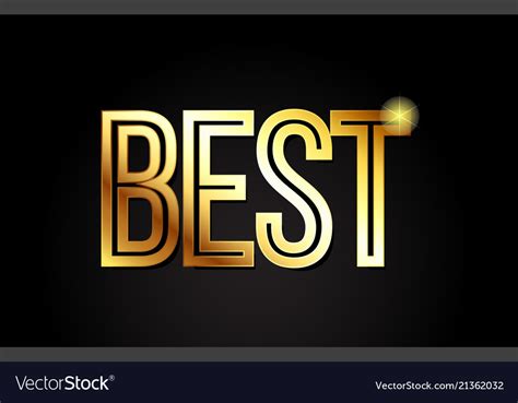 Best Word Text Typography Gold Golden Design Logo Vector Image