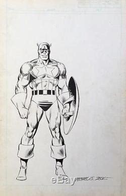 Captain America Official Handbook Marvel Universe Original Comic Art