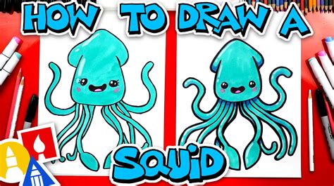 How To Draw A Funny Cartoon Squid Art For Kids Hub