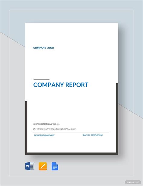 Company Report Template In Report Writing Template Report