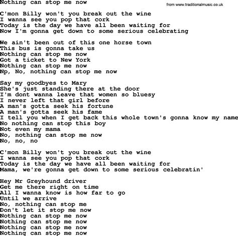 Bruce Springsteen Song Nothing Can Stop Me Now Lyrics